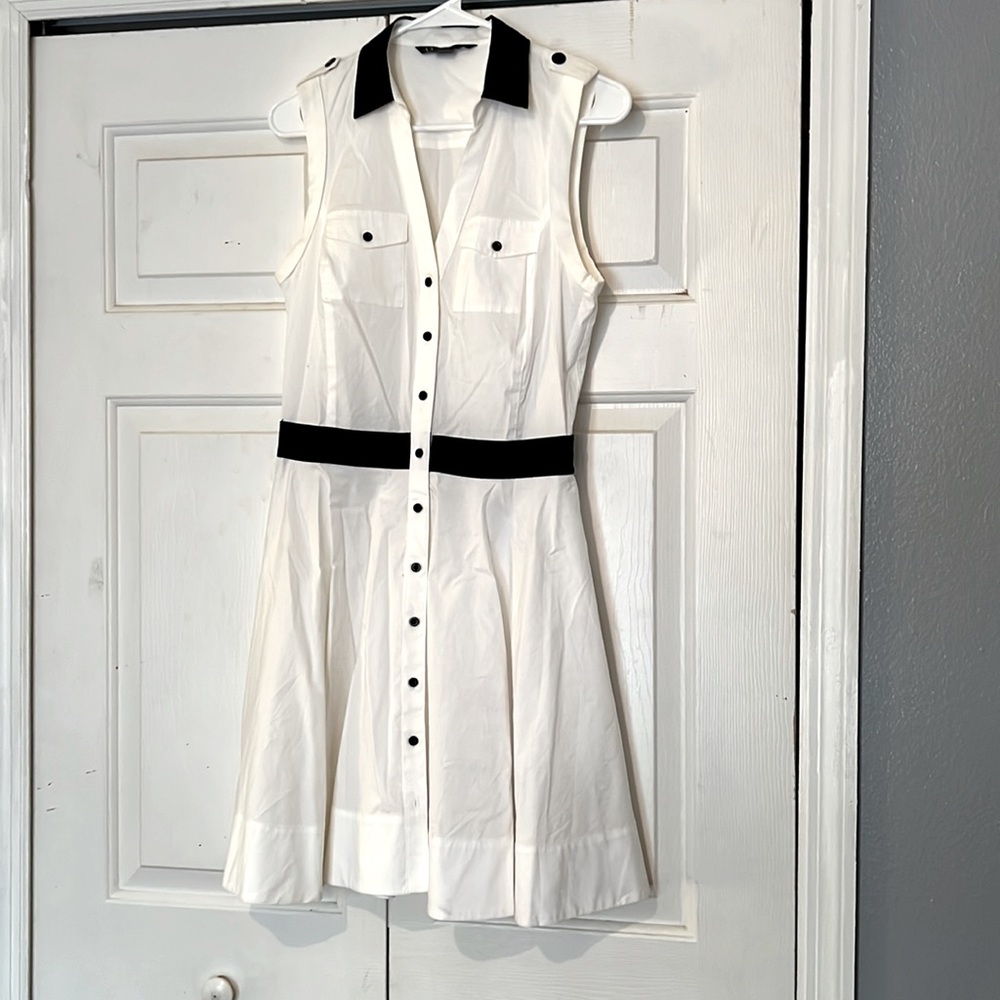 White/Black AX shirt dress